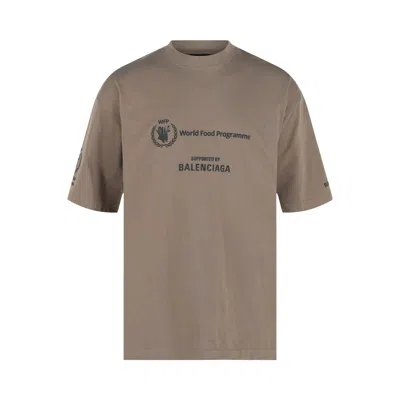 Pre-owned Balenciaga World Food Programme Crewneck T-shirt 'taupe/black' | Tan | Men's Size Xl