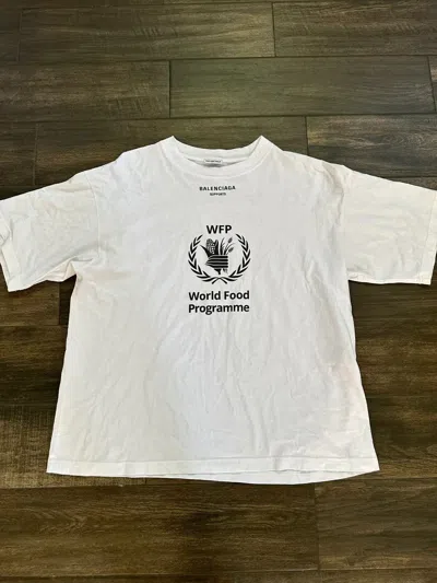Pre-owned Balenciaga World Food Programme Wfp Saving Lives Tee In White