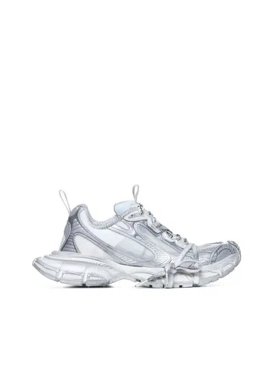 Balenciaga Worn-out Effect 3xl Mesh Sneakers Shoes In White