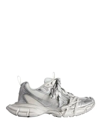 Balenciaga Worn-out Effect 3xl Mesh Sneakers Shoes In White