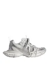 Balenciaga Worn-out Effect 3xl Mesh Sneakers Shoes In White
