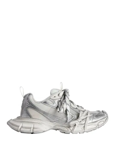 Balenciaga Worn-out Effect 3xl Mesh Sneakers Shoes In White
