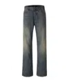 Balenciaga Loose Washed Jeans In Blue/grey/yellow In Black