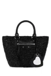 Balenciaga Women's Raffia Small Le Cagole Handbag In Black