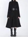 Balenciaga Leather-belt Wrap Coat In Black