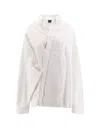 BALENCIAGA WRAP COTTON SHIRT WITH EMBROIDERED LOGO