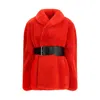 Balenciaga Women Wrap Faux Fur Coat In Red