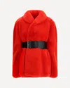 Balenciaga Women Wrap Faux Fur Coat In Red
