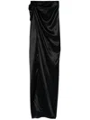 Balenciaga Long Satin Skirt Skirts Black In Black