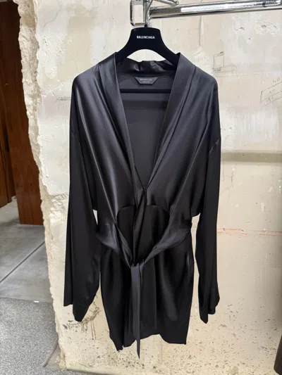 Balenciaga Wrap Mini Dress In Black