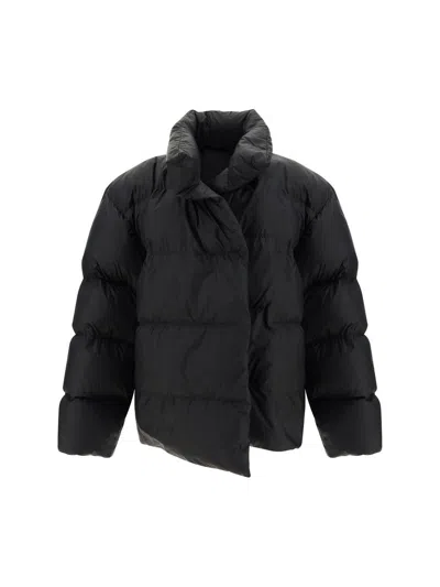 Balenciaga Wrap Oversize Puffer Jacket In Black
