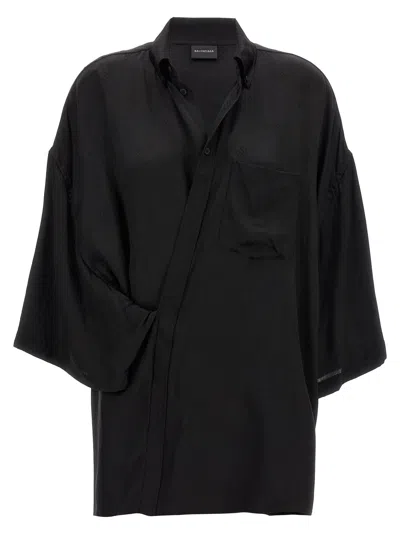 Balenciaga Wrap Shirt In Black