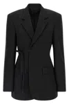 Balenciaga Tailored Wrap Wool Jacket Regular Fit In Black