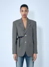 Balenciaga Wrap Tailored Jacket In Blue