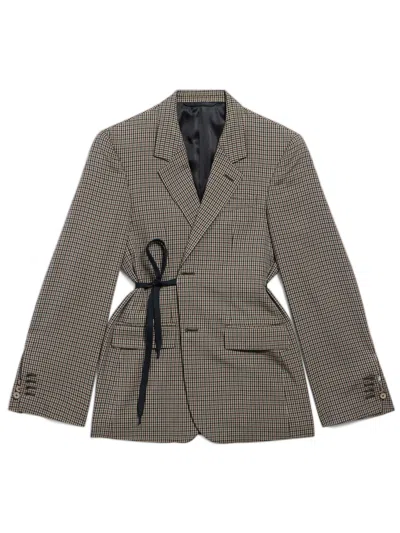 Balenciaga Wrap Tailored Jacket In Brown