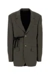 Balenciaga Tailored Wrap Jacket With Checkered Design For Women In Brown