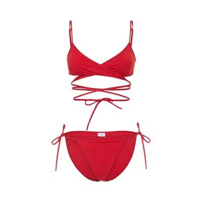 Pre-owned Balenciaga Wrap-around Bikini Set 'red' | Women's Size L