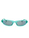 Balenciaga Wraparound-frame Sunglasses In 绿色