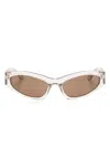 Balenciaga Wraparound-frame Sunglasses In Braun