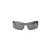 Balenciaga Wraparound Grey Sunglasses With Bold Logo Detail In Gray