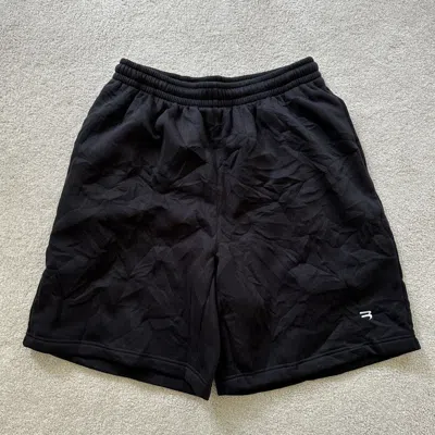 Pre-owned Balenciaga Wrinkle Sporty B Shorts In Black