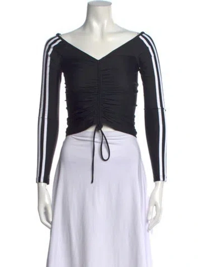 Pre-owned Balenciaga X Adidas 2022 Graphic Print Crop Top W/ Tags In Black