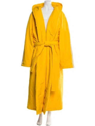 Pre-owned Balenciaga X Adidas 2022 Logo Faux Fur Coat In Yellow
