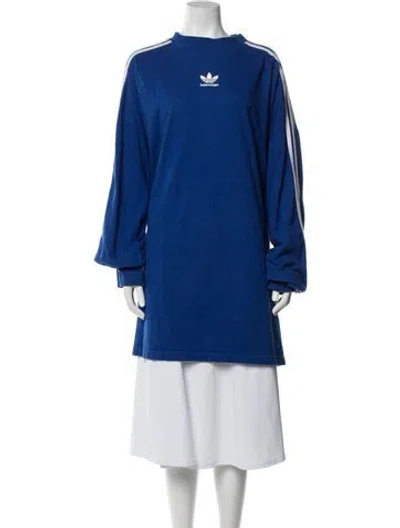 Pre-owned Balenciaga X Adidas 2022 Mock Neck T-shirt In Blue
