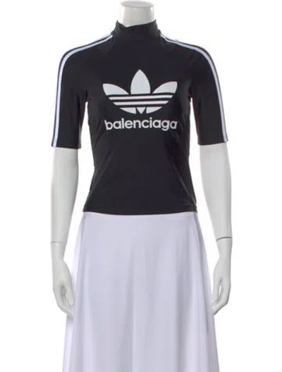 Pre-owned Balenciaga X Adidas 2023 Graphic Print Top W/ Tags In Black