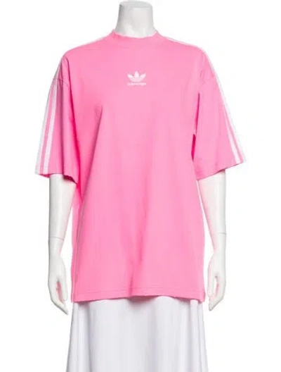 Pre-owned Balenciaga X Adidas 2023 Mock Neck T-shirt In Pink