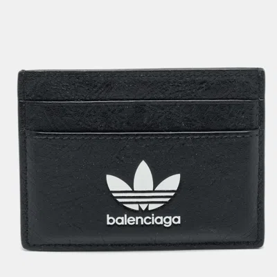 Pre-owned Balenciaga X Adidas Black Leather Card Holder