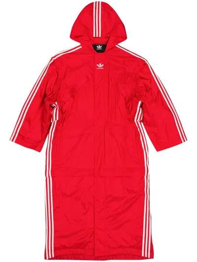 Balenciaga X Adidas Detachable Parka Coat In Red