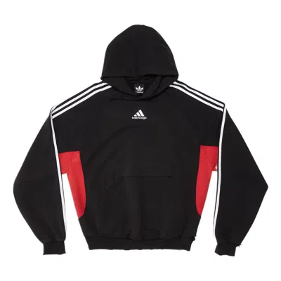 Balenciaga X Adidas Fleece Hoodie Slim Fit 'black Red'