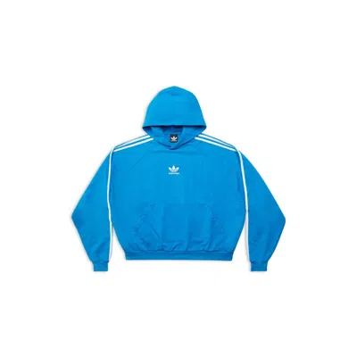 Pre-owned Balenciaga X Adidas Hoodie Large Fit In Blue