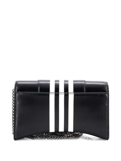 Pre-owned Balenciaga X Adidas Hourglass Chain Wallet Leather Crossbody Bag In Black