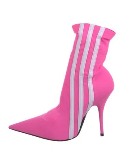 Pre-owned Balenciaga X Adidas Knife Colorblock Pattern Sock Boots W/ Tags In Pink