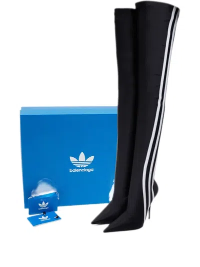 Pre-owned Balenciaga X Adidas Knife Over-the-knee Boots In Black