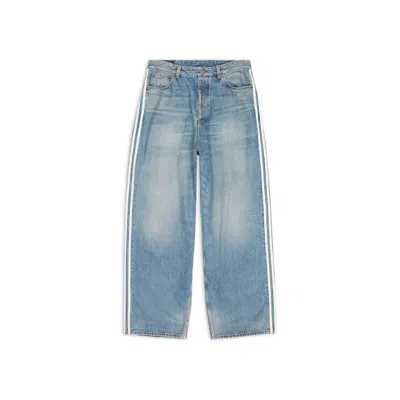 Pre-owned Balenciaga X Adidas Large Denim Baggy Pants In Blue