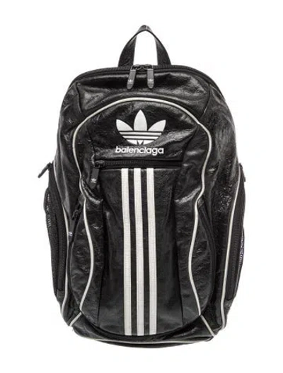 Pre-owned Balenciaga X Adidas Leather Backpack 2023 In Black