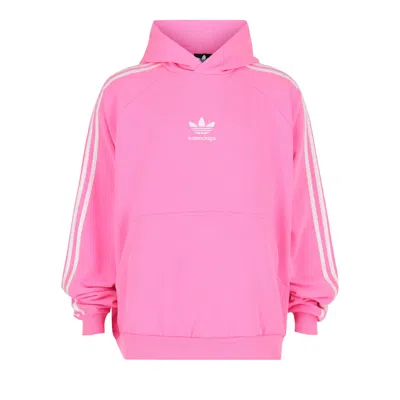 Pre-owned Balenciaga X Adidas Oversized Hoodie 'neon Pink/white' | Men's Size 2
