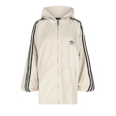 Pre-owned Balenciaga X Adidas Oversized Windbreaker 'seashell Beige' | Tan | Women's Size Xxs