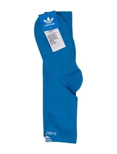 Pre-owned Balenciaga X Adidas Soccer Socks W/tags In Blue