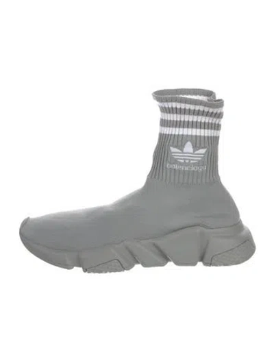 Pre-owned Balenciaga X Adidas Speed Trainer Sock Sneakers In Gray