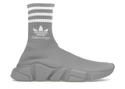 Pre-owned Balenciaga X Adidas Speed Trainer (women's) Sneakers In Grey/white