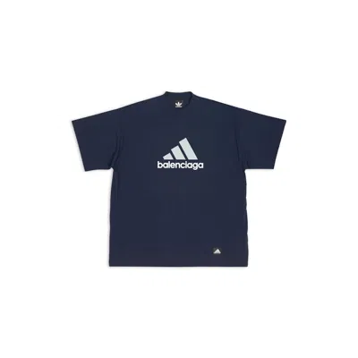 Pre-owned Balenciaga X Adidas T-shirt Oversized In Navy Blue
