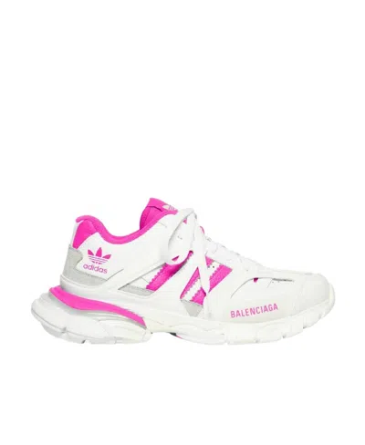 Balenciaga X Adidas Track Forum Panelled Sneakers In White