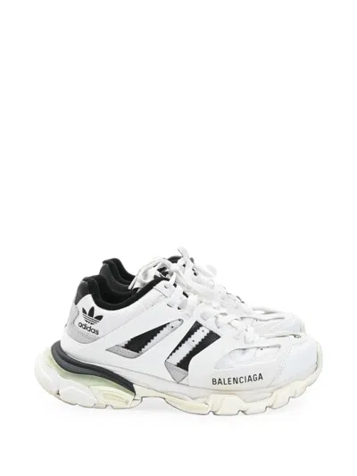 Pre-owned Balenciaga X Adidas Track Forum Sneakers In White