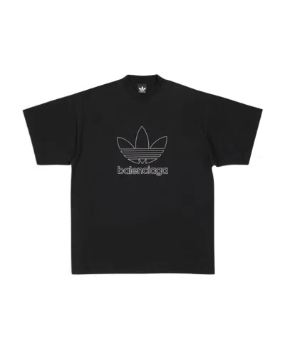 Balenciaga X Adidas Trefoil Print T-shirt In Black