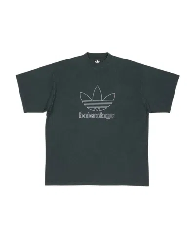 Balenciaga X Adidas Trefoil Print T-shirt In Green