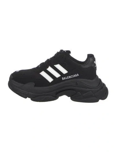 Pre-owned Balenciaga X Adidas Triple S Chunky Sneakers In Black
